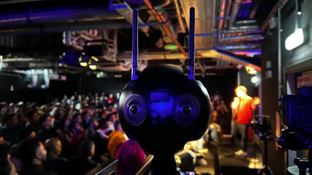 Insta360 Pro 2 filming a live show at Top Secret Comedy Club, London