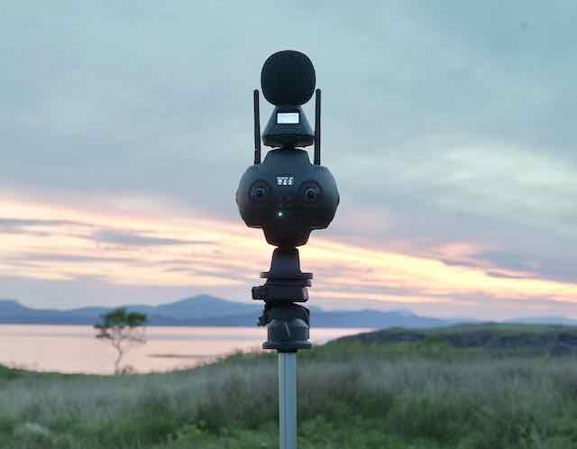 Insta360 Pro 2 with zoom H3 VR microphone on location