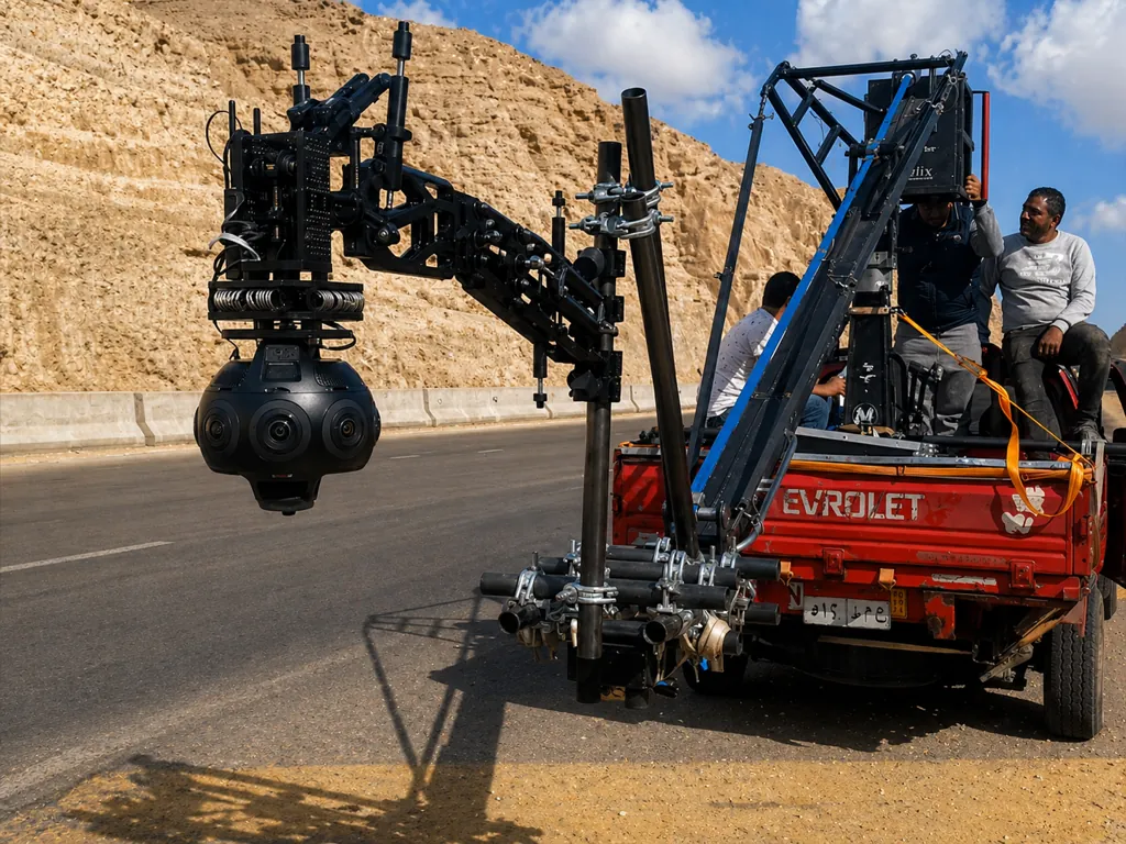 Egypt commercial — Insta360 Titan on vehicle-mounted rig